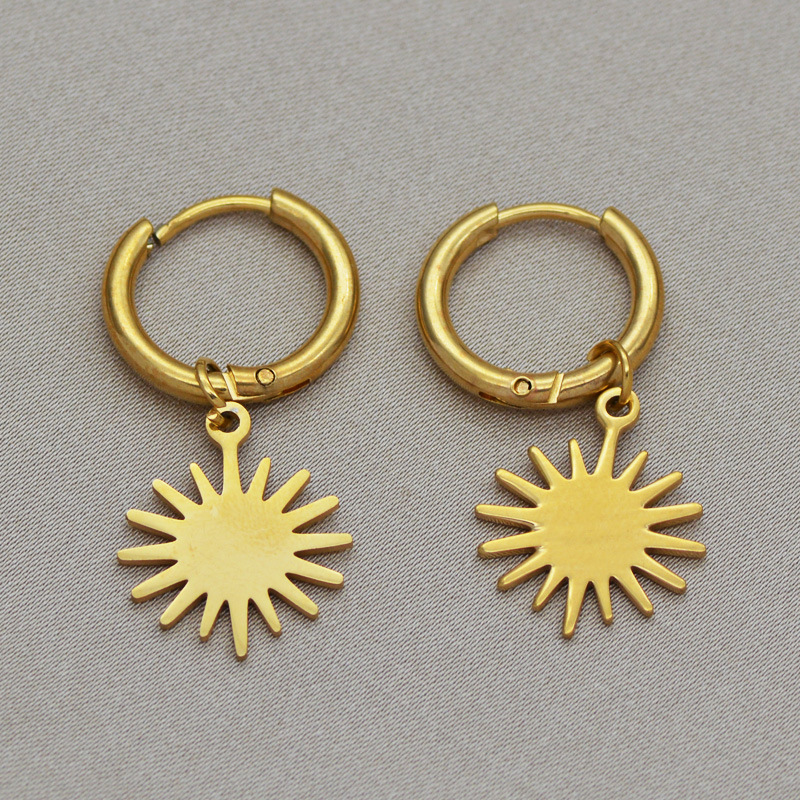 14k gold plated geometric hoop earring