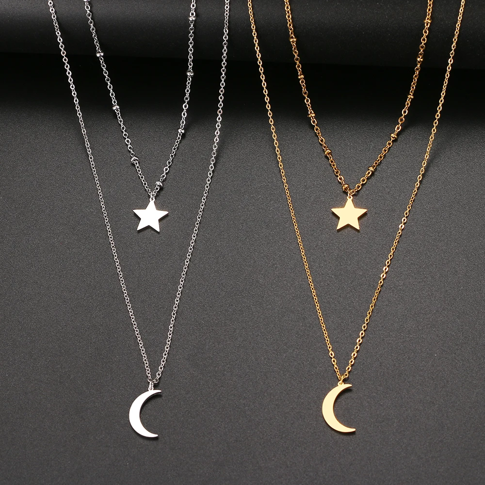 Moon star necklace(silver)