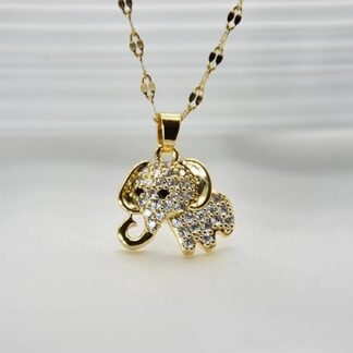 Stainless Steel Gold plated Elephant Necklace